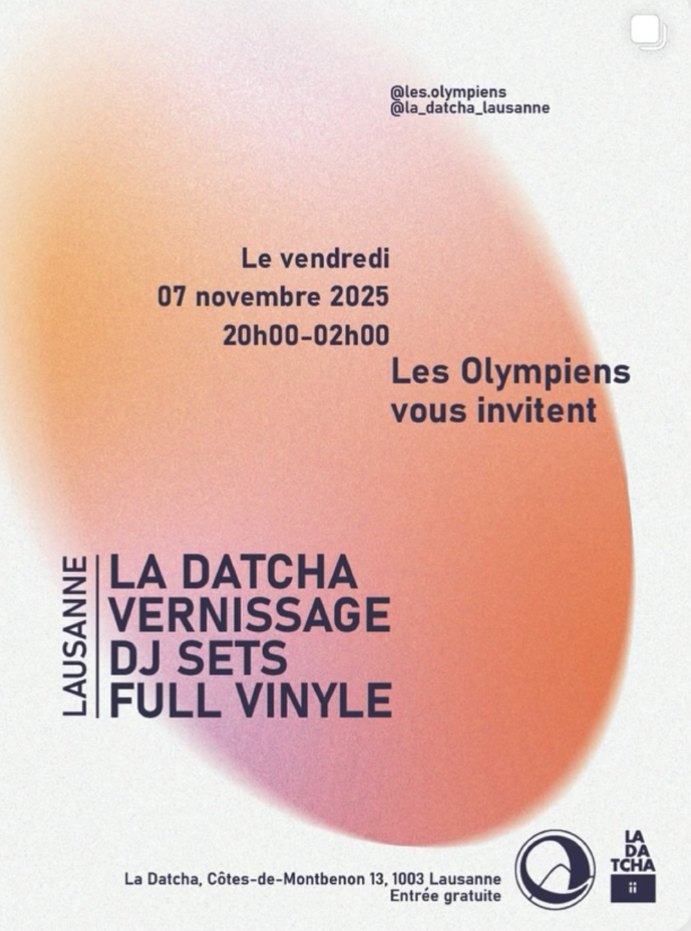 Vendredi 7 novembre : Vernissage, DJ sets Full vinyle